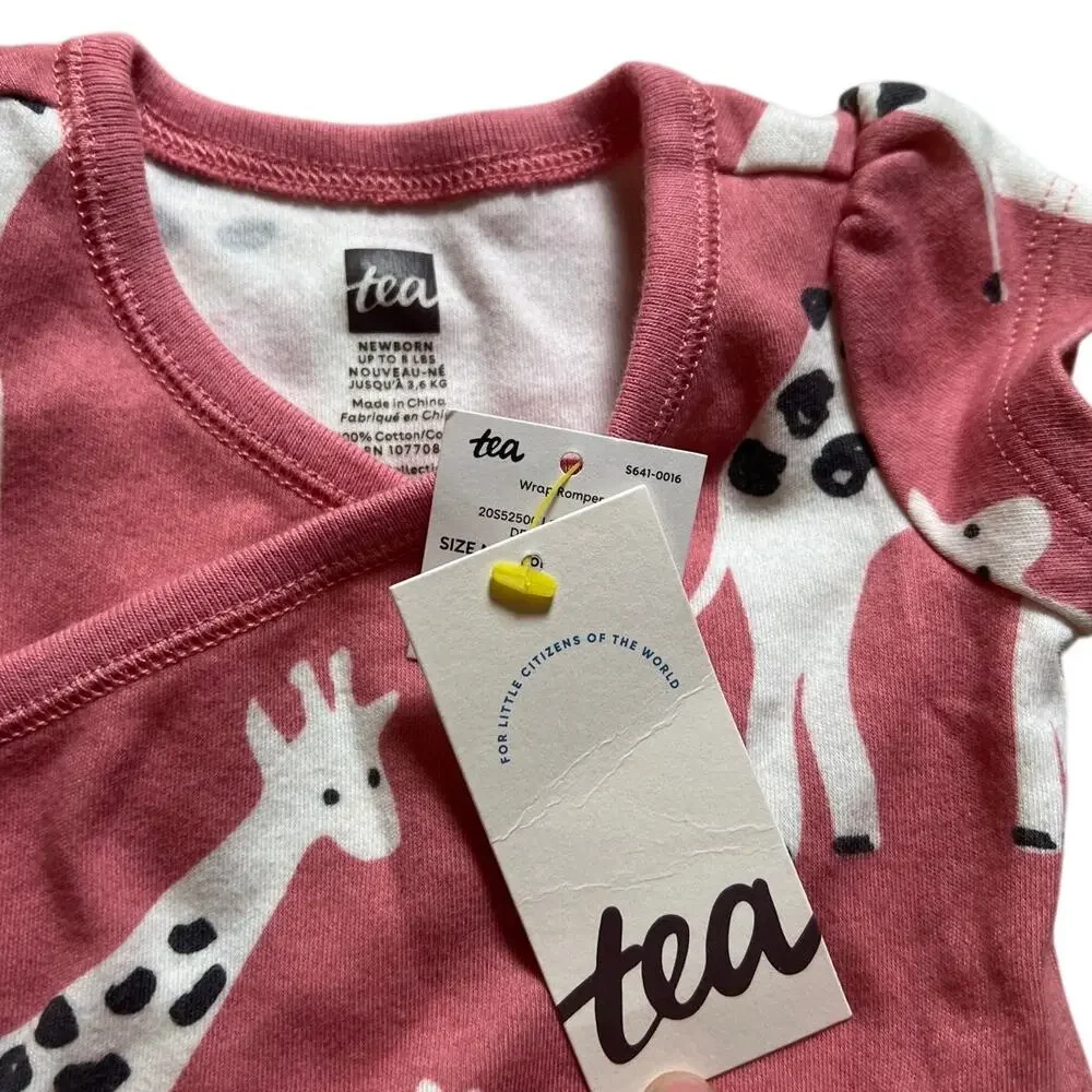 NWT Tea Collection Cap Sleeve Baby Romper Size New Born
